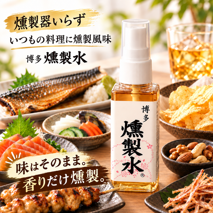 博多燻製水60ml 燻製器不要 燻製スプレー 水タイプ 食品用調味料