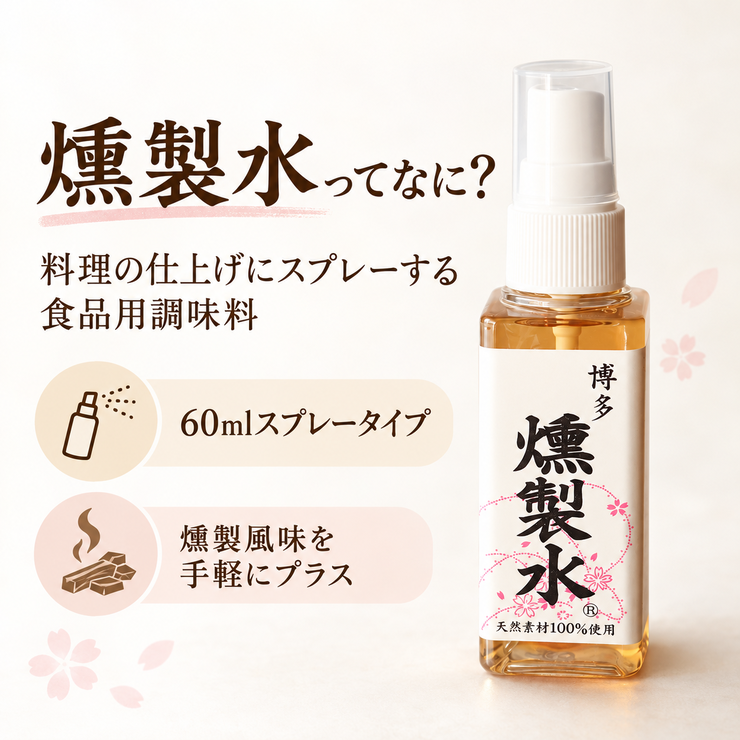 燻製水とは 食品用調味料 60ml スプレータイプ 燻製風味