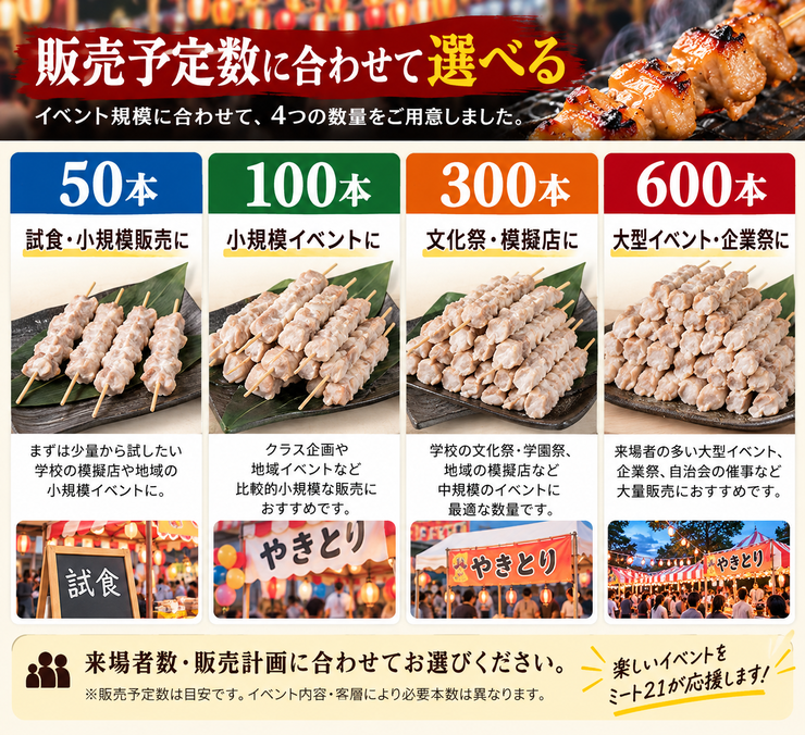 焼き鳥50本100本300本600本 業務用 大量注文