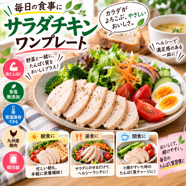 トマト 野菜 スライスサラダチキンのワンプレート